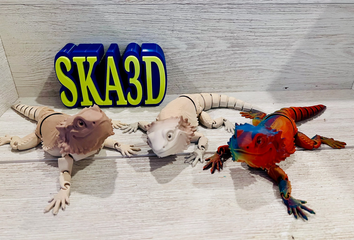 3-D printed Bearded Dragon’s and gecko’s