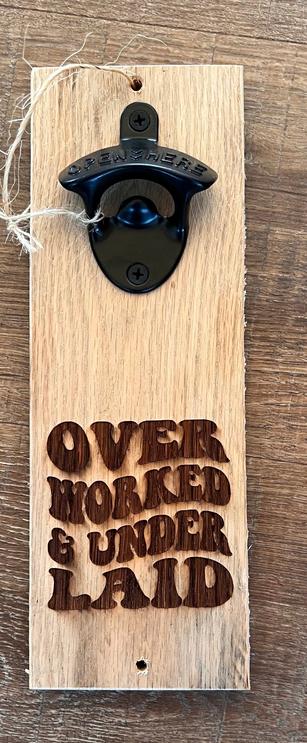 Rustic pallet wood bottle opener