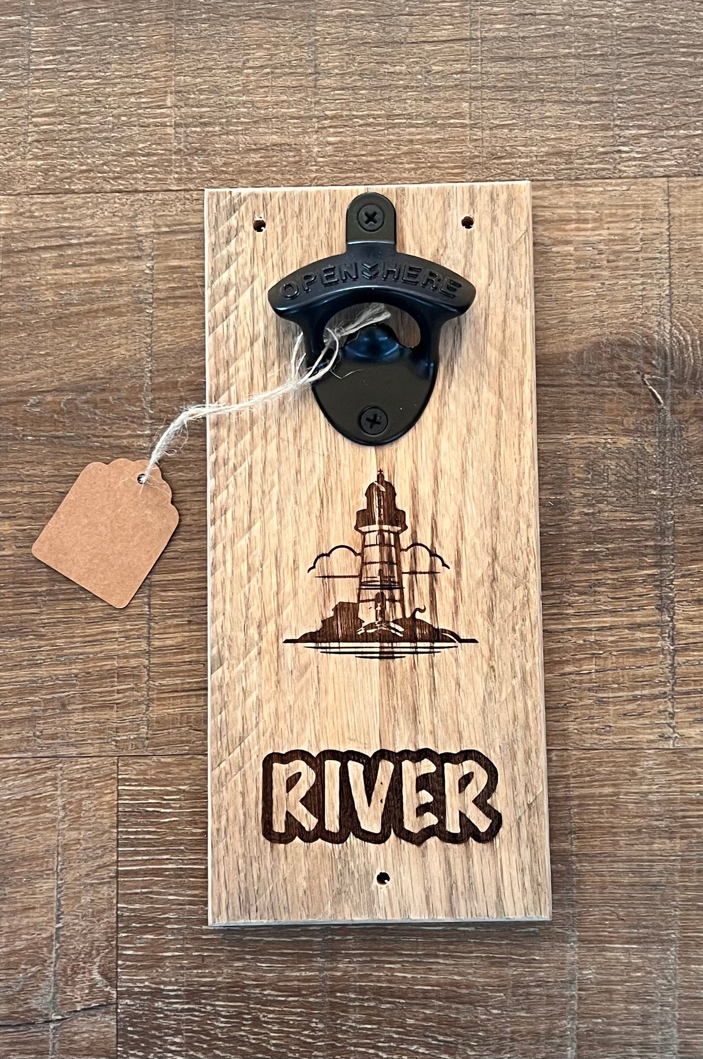 Rustic pallet wood bottle opener