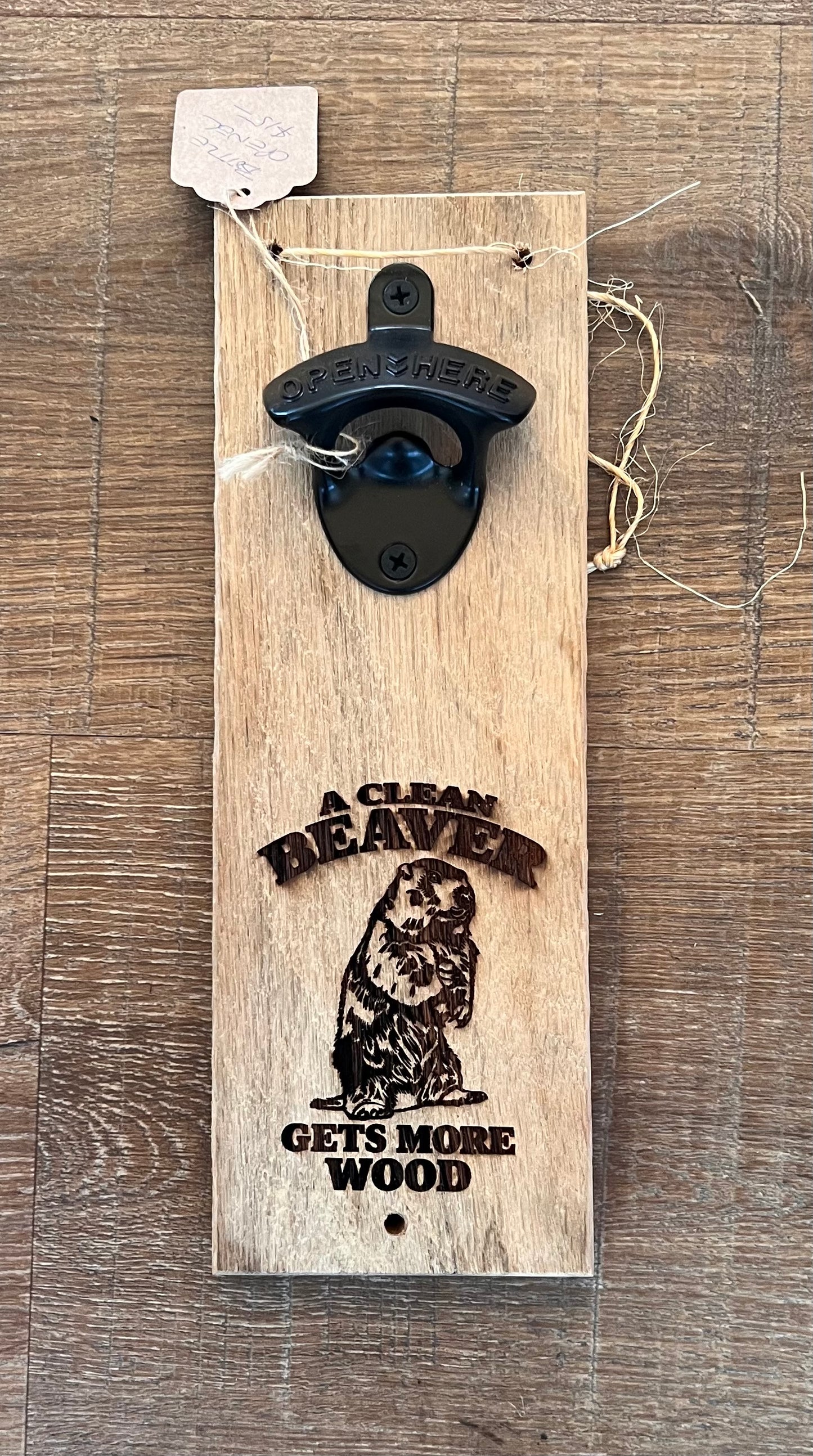 Rustic pallet wood bottle opener