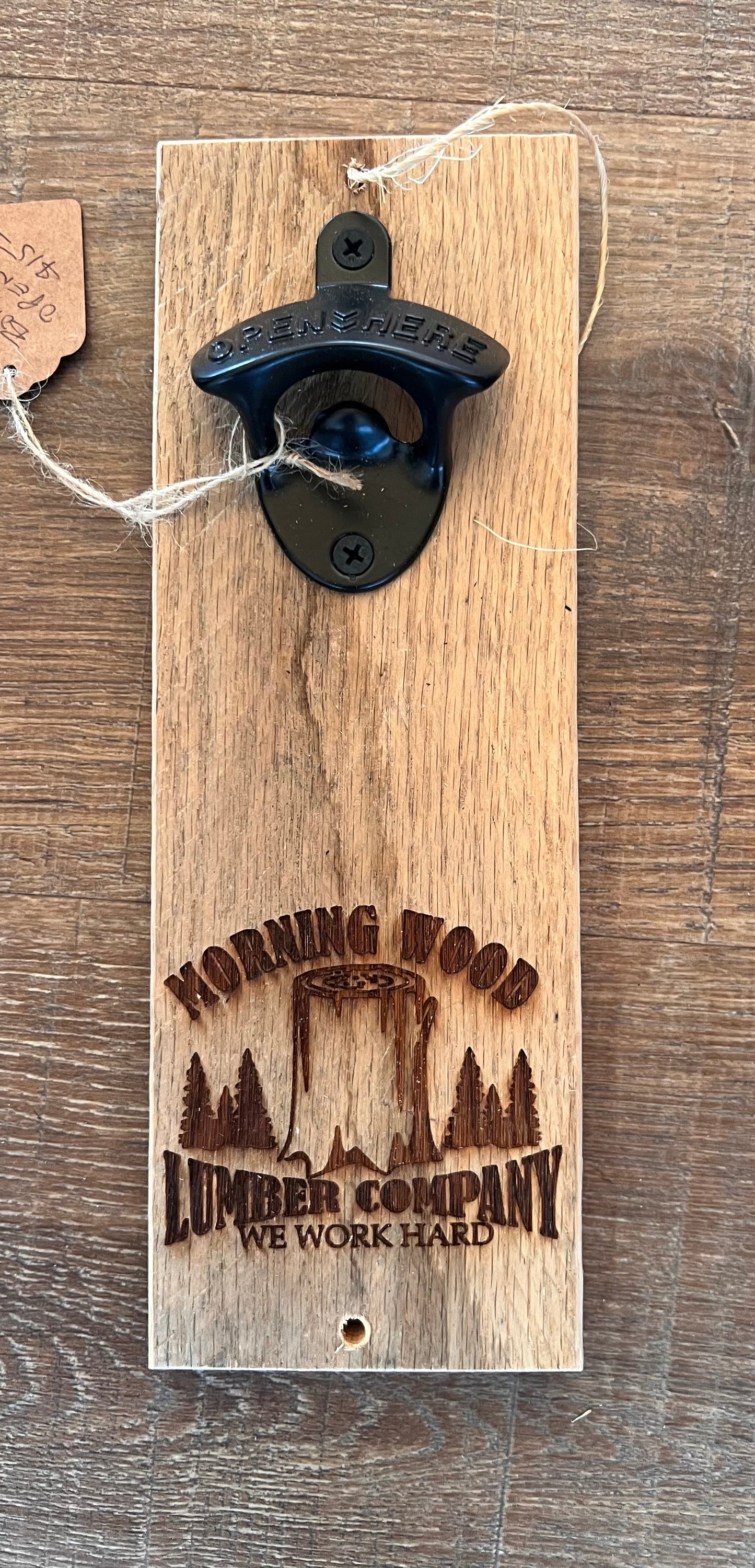 Rustic pallet wood bottle opener