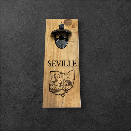 Rustic pallet wood bottle opener